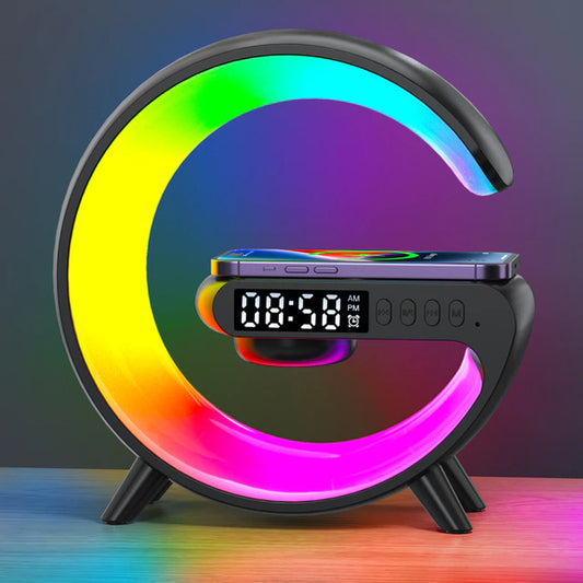 Mini Multifunction Wireless Charger Pad Stand Speaker TF RGB Night Light Fast Charging Station for Iphone Samsung Xiaomi Huawei - swaniw